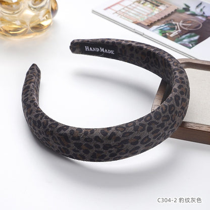 C廠【C304】復古豹紋髮箍韓版新款髮飾女氣質海綿髮捆頭扣甜酷風高顱頂頭箍
 25.11-4「C廠-單筆結帳需滿，NT$500出貨(不含運費)」