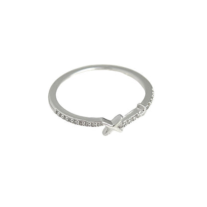 A廠【5423】微鑲鋯石芒星戒指通用碼電鍍真白金個性ins小眾設計師款指環 25.02-2