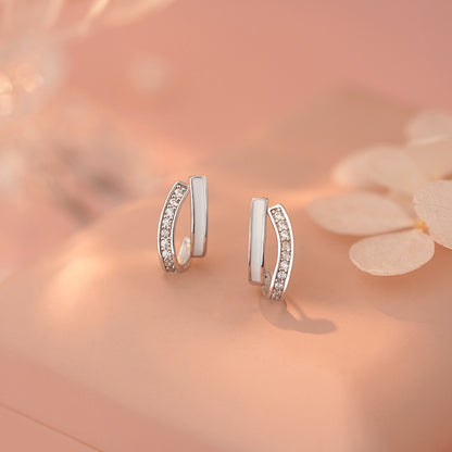 D廠【YC6014E】S999足銀簡約滴油鑲鑽耳環女設計感慵懶風法式2025爆款耳飾 25.03-4