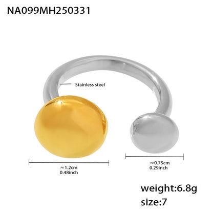 B廠【A099】不鏽鋼材質蘑菇雲朵造型開環雙色設計時尚輕奢氣質手飾 25.04-1