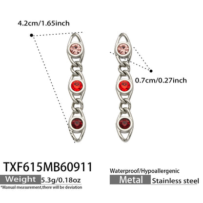 B廠【TXP615】歐美流行多巴胺高級感彩色鋯石不銹鋼手鍊項鍊不掉色時尚女鎖骨鏈
 26.09-3