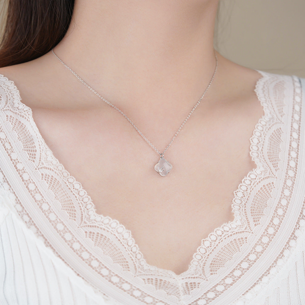 D廠【YC2295N】純銀S925四葉草項鍊清透個性中式國風溫柔精緻小眾鎖骨鏈跨境
 25.11-4