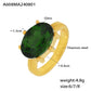 B廠【A608】法式宮廷風橢圓玻璃石戒指奢華氣質感鈦鋼鍍18k真金手飾品女 24.08-2