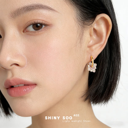 A廠【7376】琺瑯滴釉微鑲鋯石國潮新中式文藝復古時尚高級感耳環紋樣耳飾
 26.01-4