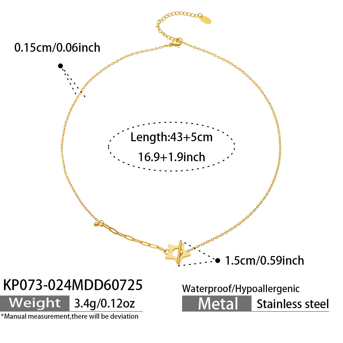 B廠【KP052】不鏽鋼鍍18k金小球鎖多吊墜項鍊組合
 26.10-3