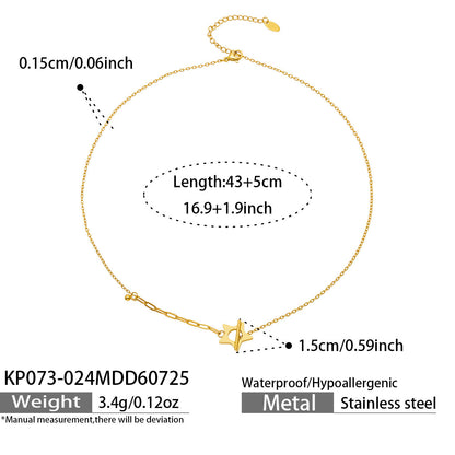 B廠【KP052】不鏽鋼鍍18k金小球鎖多吊墜項鍊組合
 26.10-3