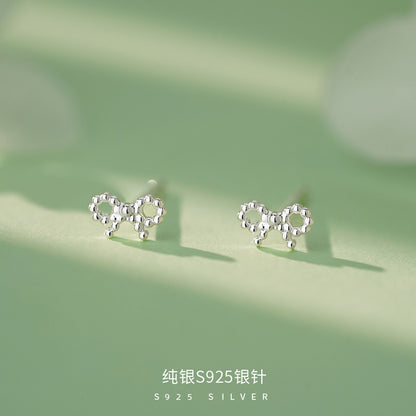 D廠【YCT_YC10278E】S925銀針溫柔法式蝴蝶結鋯石耳環女甜美爆款輕奢高級感耳飾
 26.04-3