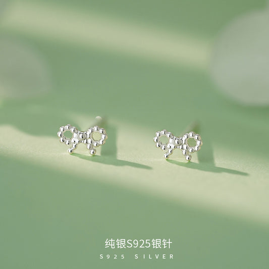 D廠【YCT_YC10278E】S925銀針溫柔法式蝴蝶結鋯石耳環女甜美爆款輕奢高級感耳飾
 26.04-3