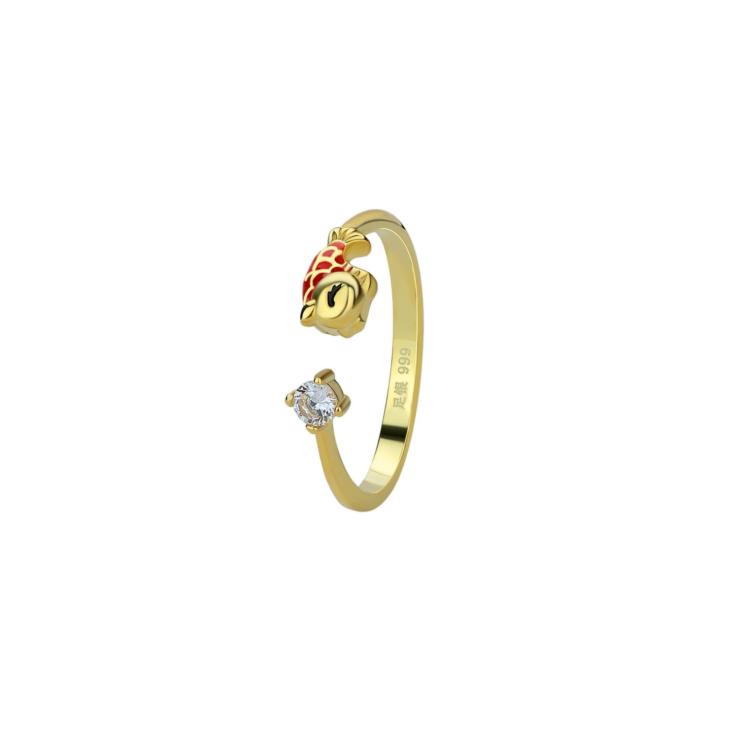 D廠【YC5239R】原創足銀S999錦鯉鋯石戒指上岸好運國潮復古國風精美小眾手飾
 26.01-1