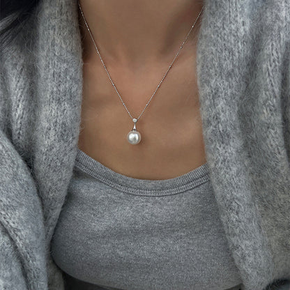E廠【DQ1293N】抖音直播爆款925純銀仿珍珠項鍊女輕奢高級感鎖骨鏈 25.08-2