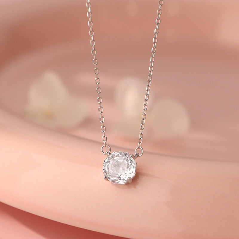 D廠【YC0163N】純銀S925玫瑰切白鑽方形項鍊簡約輕奢高級感法式清新小眾項鍊
 26.03-2