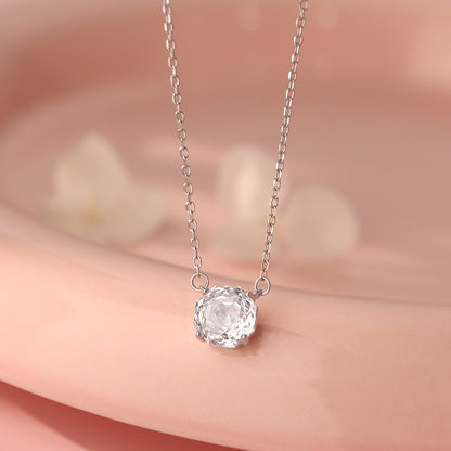 D廠【YC0163N】純銀S925玫瑰切白鑽方形項鍊簡約輕奢高級感法式清新小眾項鍊
 26.03-2