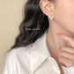C廠【5863】實物很閃~微鑲鋯石925銀針鍍14K蝴蝶結珍珠耳飾甜美 新款耳環飾品 25.04-4