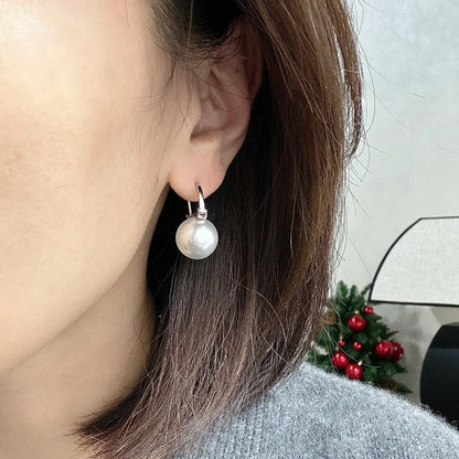 E廠【XDQ10052E】經典優雅14mm仿珍珠耳扣女S925純銀法式高級感顯臉小氣質耳環
 26.03-2