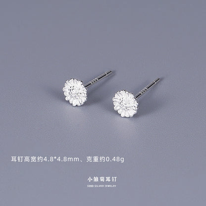 E廠【DQ11741E】S999純銀耳環女簡約四葉草足銀耳環養耳洞耳骨釘耳飾
 25.08-5