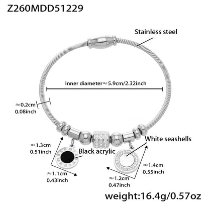 B廠【Z260】不鏽鋼羅馬數字滴油十字卡扣手鐲多款造型手環組合飾品鍍18k真金
 26.01-1