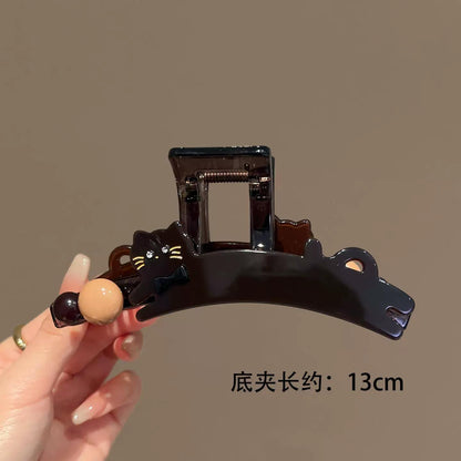 C廠【X249】卡通可愛抓夾女小貓圓珠鯊魚夾2026新款大號髮夾高級感髮量大髮飾
 26.05-2「C廠-單筆結帳需滿，NT$500出貨(不含運費)」