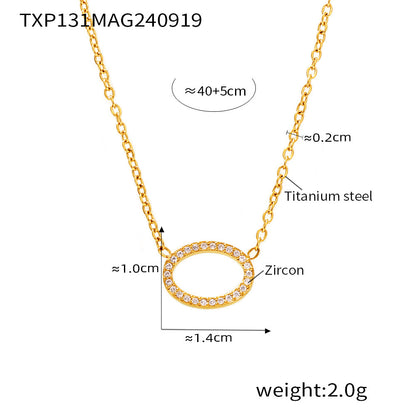 B廠【TXP131】法式marka小眾圓環鋯石鈦鋼戒指輕奢手鍊氣質項鍊18k鍍金精緻套裝 24.09-4