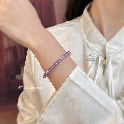 A廠【5847】逢考必過天然石薰衣草紫水晶手鍊個性新中式國潮手飾飾品 25.05-1