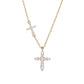 E廠【DQ0132N】S925純銀滿鑽雙十字架項鍊女精緻簡約鑲鋯石高級感鎖骨鏈
 25.10-3