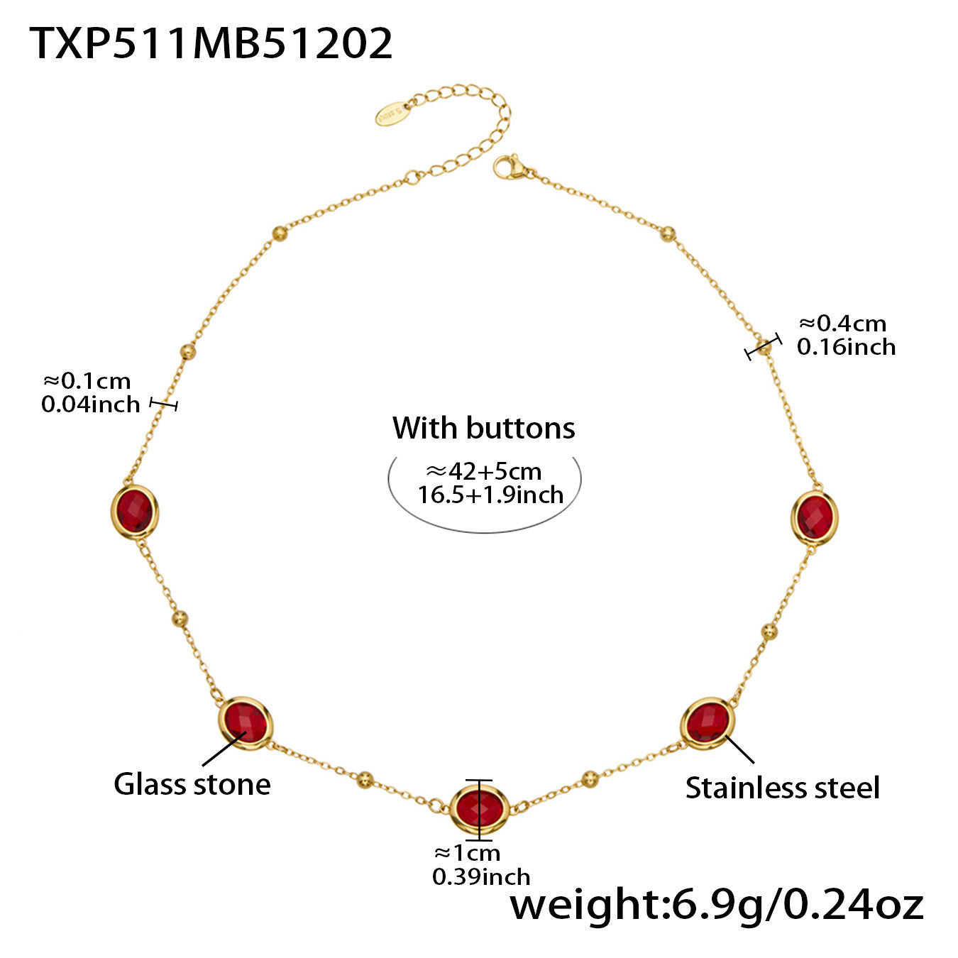 B廠【TXP511】不鏽鋼幾何橢圓切面玻璃石包邊項鍊手鍊耳環組鍍18k金跨國首飾
 25.12-2