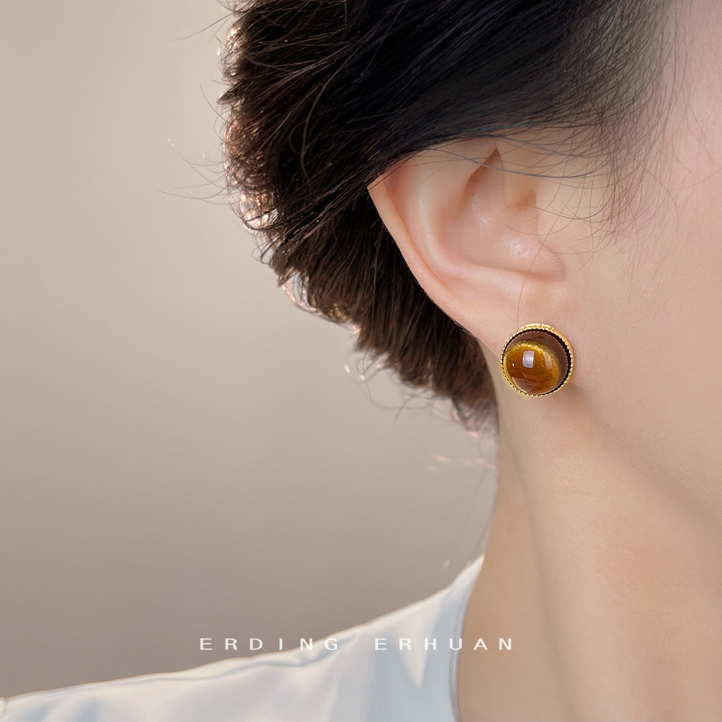 C廠【6979】文藝復古時尚通勤圓形幾何簡約百搭新款銀針耳環氣質耳飾
 25.10-5