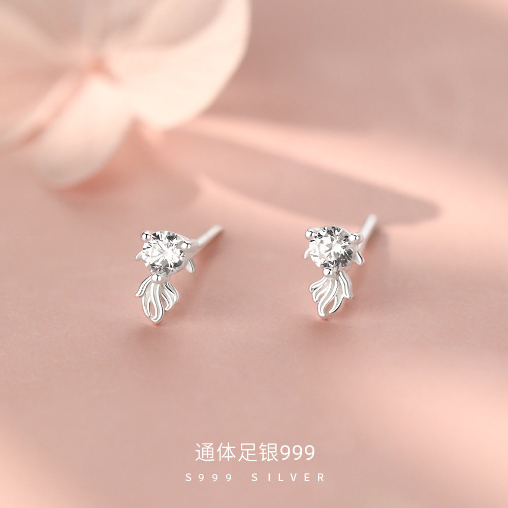 D廠【YC2196E】足銀S999錦鯉耳環上岸好運小巧簡約溫柔輕奢時尚百搭精緻耳飾
 26.09-3