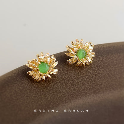 C廠【6405】時尚老錢風設計師款925銀針原創立體雛菊耳飾耳釘飾品
 25.10-3