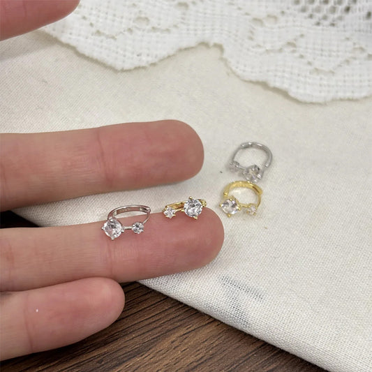 F廠【DQ10080E】韓系小巧精緻鋯石耳扣女S925純銀簡約清冷感閃鑽百搭耳環耳飾 25.04-4
