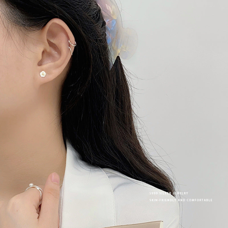 E廠【YC2044E】S999足銀雅花螺絲耳環女 24.05-5