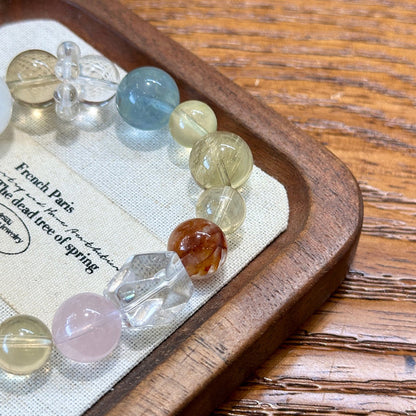 A廠【vsl3259】天然多寶水晶手串白水晶紫鋰輝檸檬晶粉水晶手鍊女款禮物
 26.08-3