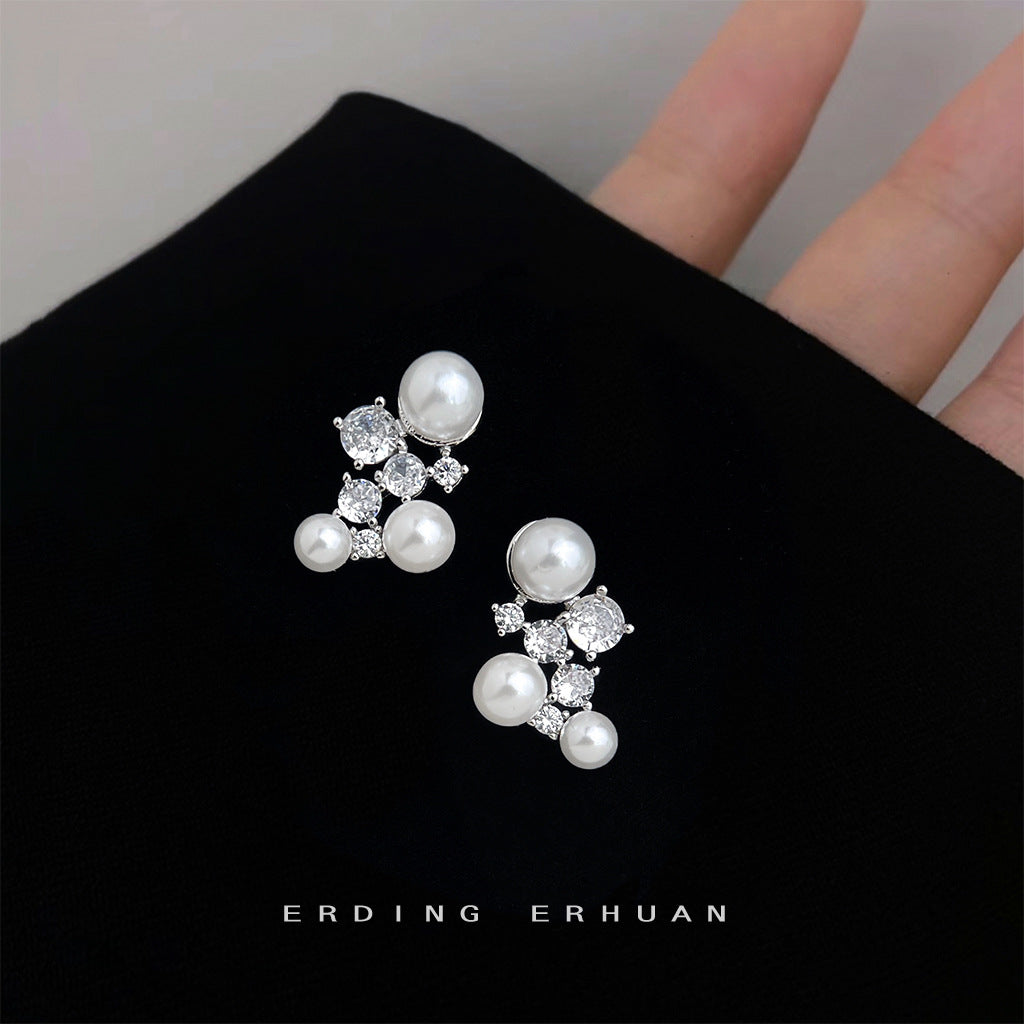 C廠【6331】原創輕奢風微鑲鋯石925銀針星座不規則時尚百搭簡約耳飾耳環
 25.10-3