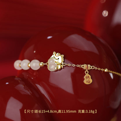 D廠【YC1013N】原創純銀S925葫蘆小馬項鍊生肖馬爾釘輕奢手鍊精緻本命年首飾
 25.12-3