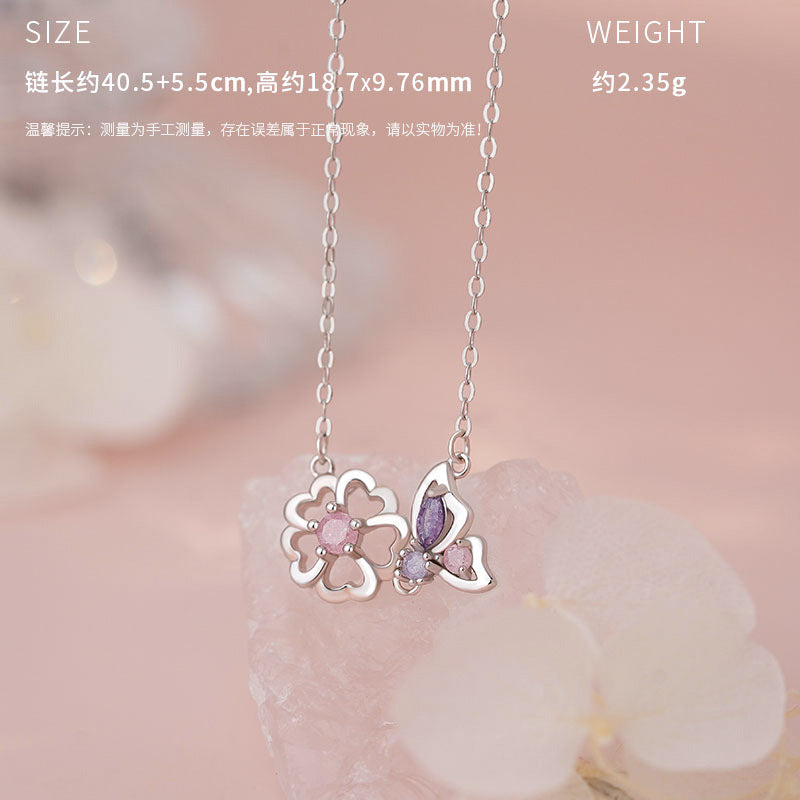 E廠【YC0043N】原創S999足銀花蝶翩躚系列甜美氣質小眾獨特設計首飾套裝 25.05-3