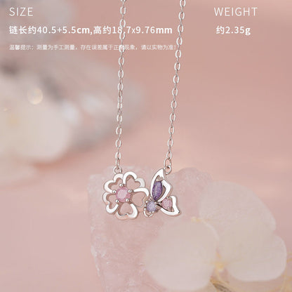 E廠【YC0043N】原創S999足銀花蝶翩躚系列甜美氣質小眾獨特設計首飾套裝 25.05-3