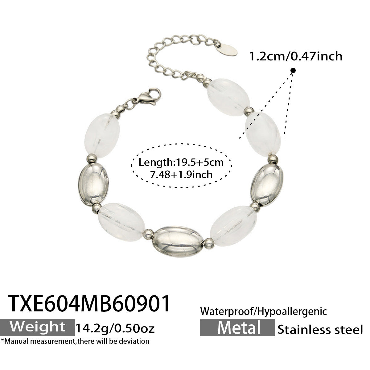 B廠【TXP604】歐美跨境多巴胺串珠不銹鋼鍍金項鍊時尚百搭甜美鎖骨鏈手鍊女套裝
 26.09-1