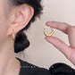 C廠【4437】時尚通勤電鍍14K百搭簡約日常款光面圓形幾何耳扣女氣質耳飾 24.07-1