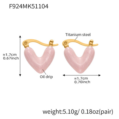 B廠【F924】ins跨境熱銷款不對稱滴油愛心耳環輕奢高質感耳扣鍍18k真金
 25.11-2