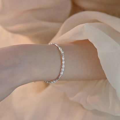 E廠【DQ0169S】S925純銀新中式竹節手鍊女精緻高級感淡水珍珠氣質百搭手飾潮 25.06-1