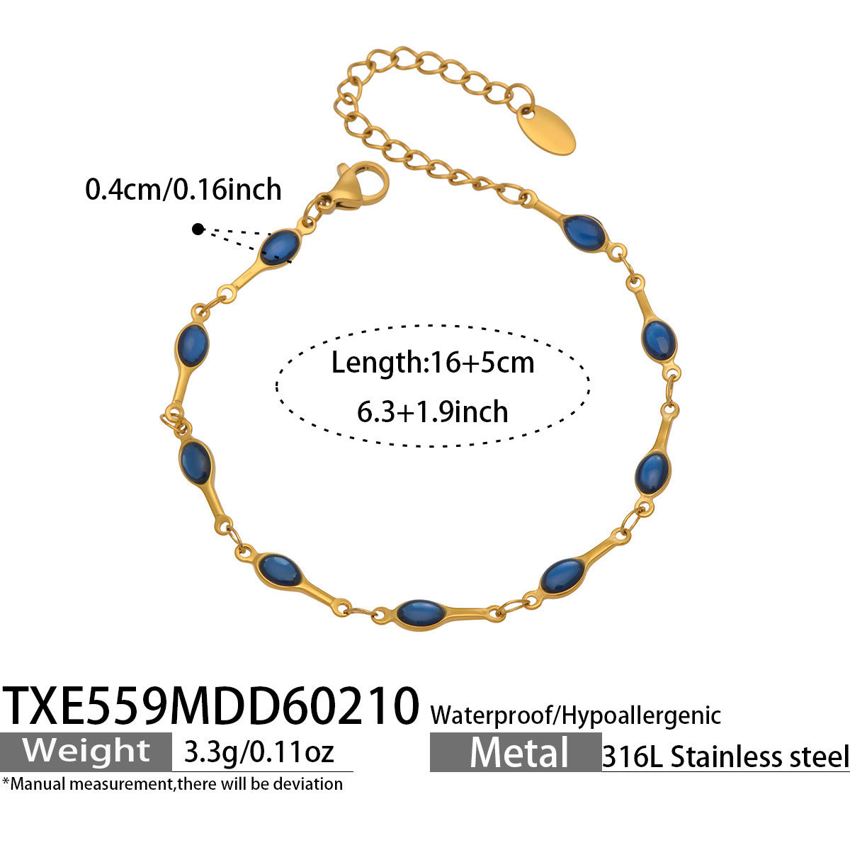 B廠【TXP559】歐美風時尚多巴胺撞色鎖骨項鍊手鍊不鏽鋼滴油材質簡約個性設計感
 26.03-2
