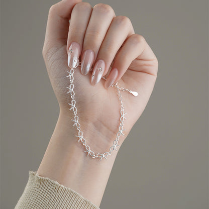 D廠【YC4629SL】S925純銀甜美蝴蝶結手鍊女高級感少女心設計感疊戴電鍍飾品 25.03-4