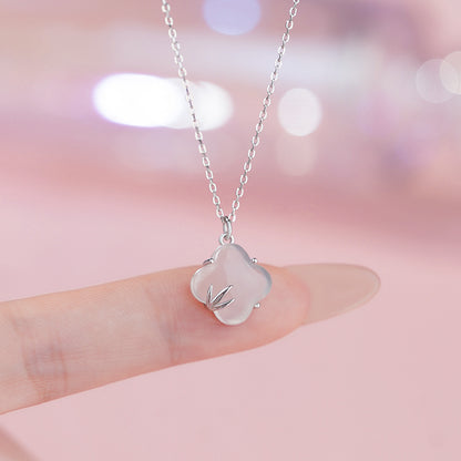 D廠【YC2295N】純銀S925四葉草項鍊清透個性中式國風溫柔精緻小眾鎖骨鏈跨境
 25.11-4
