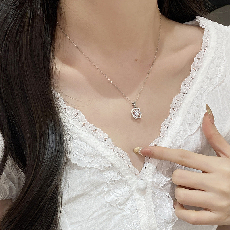 F廠【DQ0352N】足銀999精緻滿鑽鋯石纏繞項鍊女輕奢高級感簡約純銀鎖骨鏈潮 25.07-2