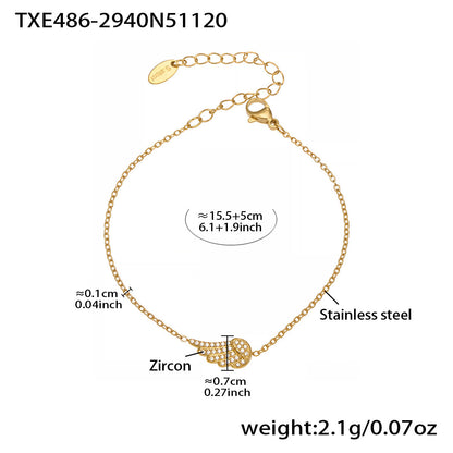 B廠【TXP486】超閃5A鋯石小翅膀造型手鍊項鍊耳環戒指組不鏽鋼鍍18k金
 25.11-4