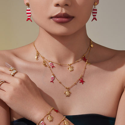 B廠【TXP441】5A鋯石八爪魚海洋風DIY多配件吊墜手鍊腳鍊項鍊不鏽鋼套裝
 25.10-4