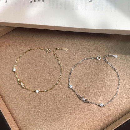 E廠【XDQ0086S】S925純銀莫比烏斯手鍊女簡約高級感無限微鑲百搭手飾歐美跨境
 26.08-2