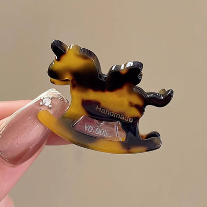 C廠【X8】韓國醋酸小馬抓夾小號女後腦勺半紮髮夾頭飾高級感氣質側邊瀏海夾
 26.03-2