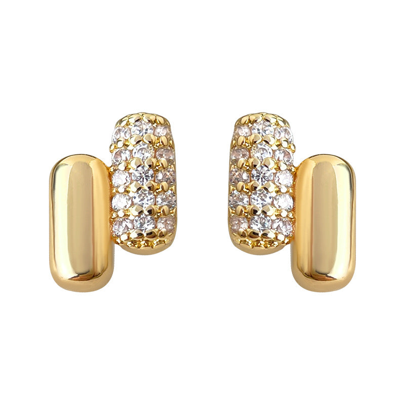 A廠【7179】個性小巧簡約迷你版 925銀針微鑲鋯石膠囊小耳環女高級感百搭耳飾
 25.12-1