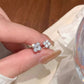 F廠【DQ10764E】S925純銀韓系滿鑽四葉草耳環小清新鋯石耳骨釘疊戴花朵耳飾女 25.08-2