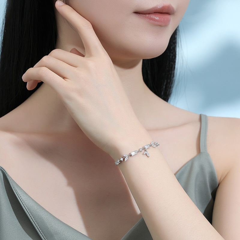 E廠【DQ1230S】原創清冷感白玉髓竹節手鍊女S925純銀新中式小眾百搭手飾銀飾
 26.03-2